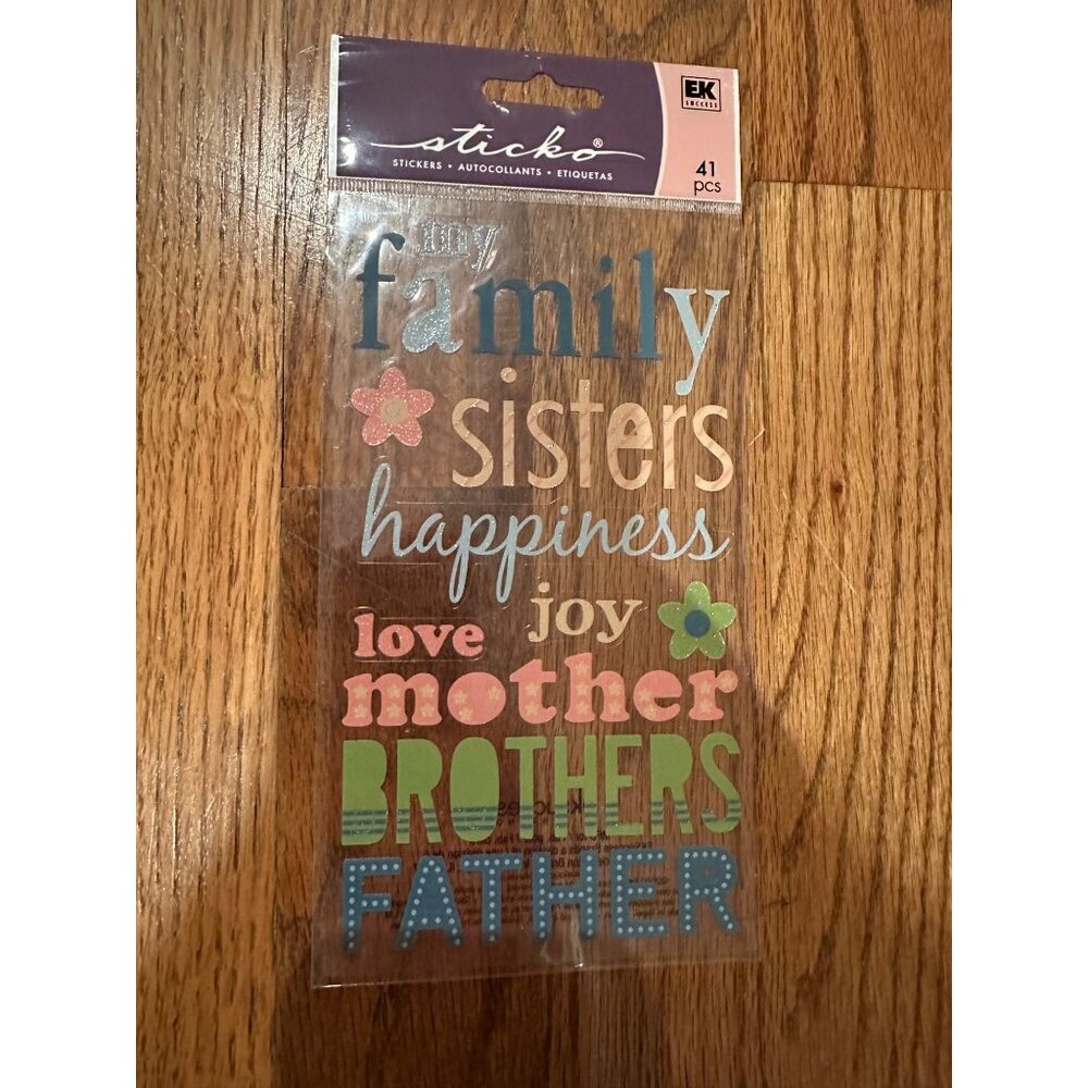 STICKO SCRAPBOOK CRAFT STICKERS FAMILY SISTER MOTHER BROTHER ART